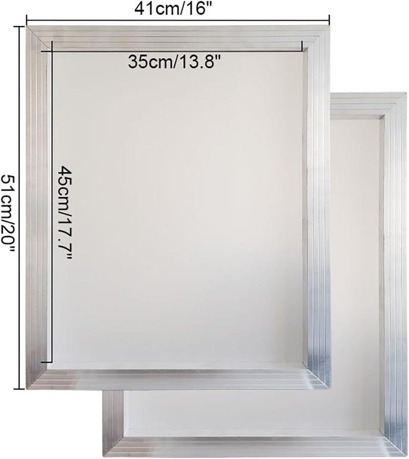 YLZ Aluminum Silk Screen Printing Screens 16 x 20 Inch Frame-110 White Mesh (2 PC) - Image 2